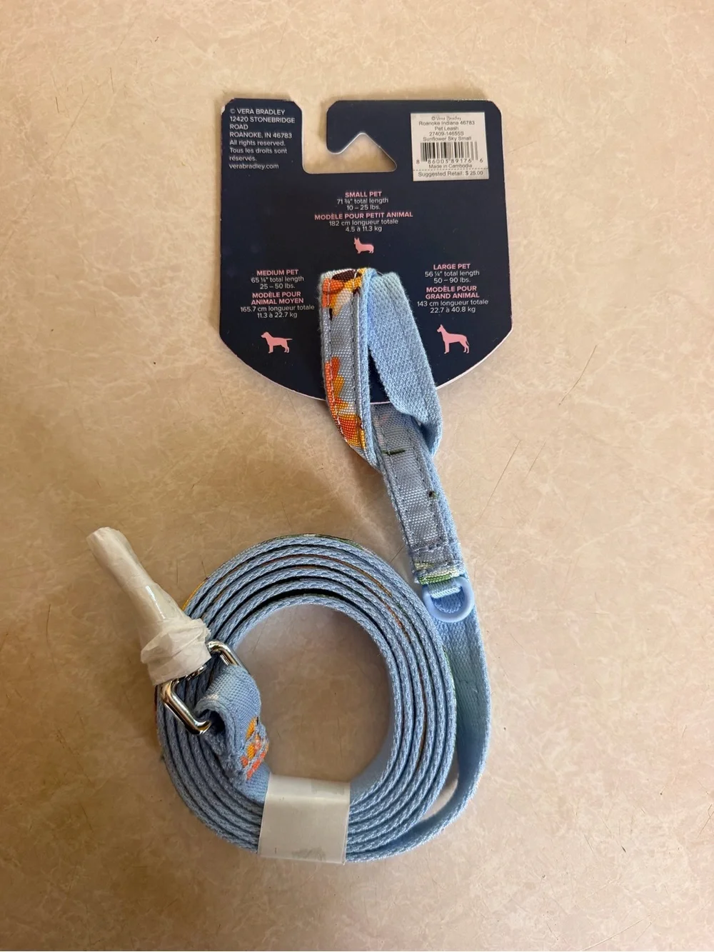 Vera Bradley Light Blue Floral Pet Leash